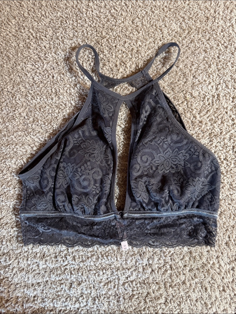 Lace High-Neck Bralette in Black